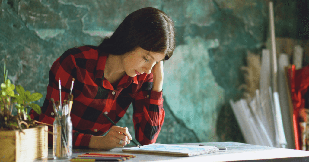 Student studying for the IELTS/TOEFL exam