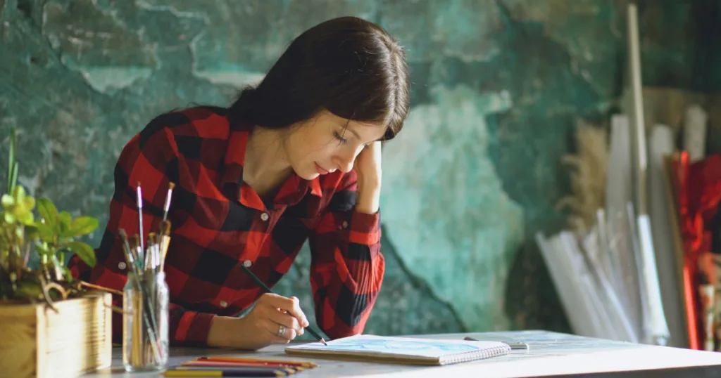 Student studying for the IELTS/TOEFL exam