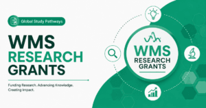 WMS Research Grants 2026 with little research icons at the side.