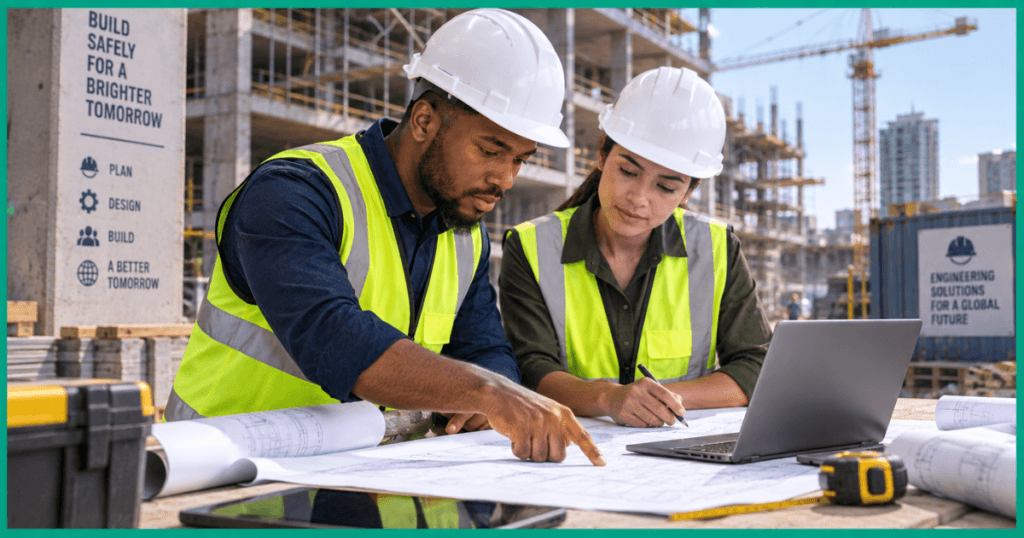 Engineers on a site working to represent What to Check Before Studying a Regulated Profession Abroad