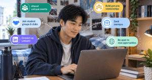 A student in their room studying for How to Build a Professional Network When You Don’t Know Anyone Abroad